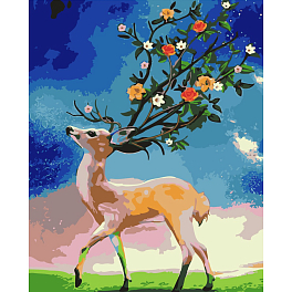 Картина по номерам Цветочные рога (30х40 см)