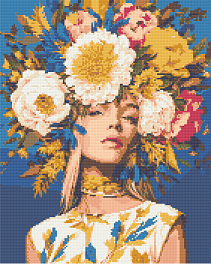 Алмазна мозаїка Дівчина у гортензіях (40х50 см)
