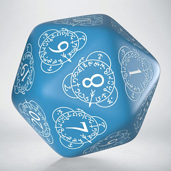 Кубик D20 Level Counter Синий и белый Die - KUBIX Кубик D20 Level Counter Синий и белый Die