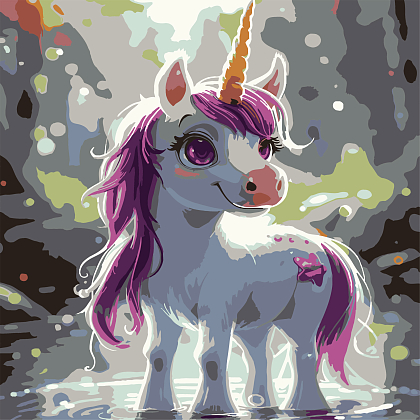 Картина по номерам Единорог в лесу (30х30 см), бренду Strateg - KUBIX