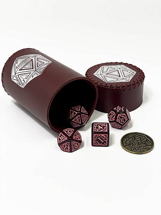 Стакан для кубиків D20 бургунді Dice Cup, бренду Планета Ігор - 4 - KUBIX