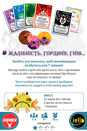 Настільна гра Грішки (The Deadlies), бренду Geekach Games, для 3-5 гравців, час гри < 30хв. - 2 - KUBIX