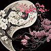 Картина за номерами Симетрія Інь-янь з квітами (40х40 см)