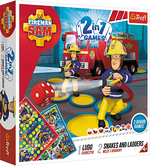 Настольная игра Пожарный Сэм: Лудо + Змейки и Лестницы 2 в 1 (Fireman Sam: Ludo + Snakes & Ladders 2 in 1)
