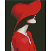 Алмазна картина Леді в червоному капелюсі (40х50 см)