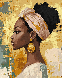 Картина по номерам Красавица с золотыми серьгами (40х50 см)