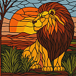Мініатюра товару Картина по номерам Вітраж Лев (30х30 см) - 1