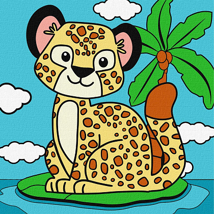 Картина по номерам Гепард (25х25 см), бренду Идейка - KUBIX