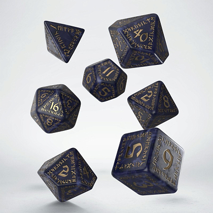 Набор кубиков Runic Mixed-blue & gold Dice Set, бренду Q-Workshop - 2 - KUBIX
