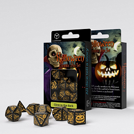 Набор кубиков Halloween Pumpkin Black & Glow in the dark Dice Set