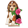 Алмазна мозаїка Песик з квіткою (30х30 см)