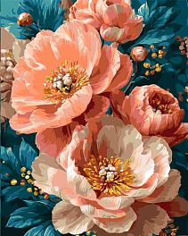 Картина по номерам Розовые пионы (40х50 см) -01