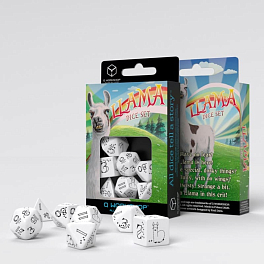 Набор кубиков Llama White & black Dice Set (7шт.)