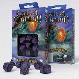 Набор кубиков COC Horror on the Orient Express Black & purple Dice Set (7шт.)