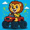 Картина по номерам Лев і машина (25х25 см)
