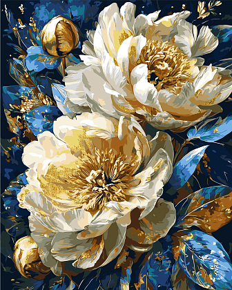 Картина по номерам Королівські півонії (40х50 см), бренду Origami - KUBIX