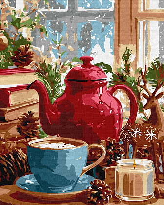 Картина по номерам Зимова атмосфера будинку (40х50 см), бренду Ідейка - KUBIX