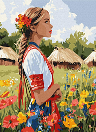 Картина за номерами Ніжна українка (30х40 см)