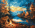 Миниатюра товара Картина по номерам Ночь в лесу (40х50 см) - 1