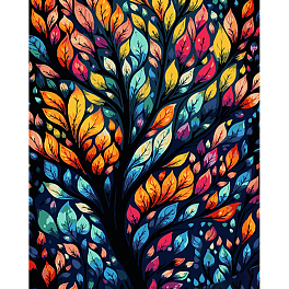 Картина по номерам Витражное дерево (40х50 см)