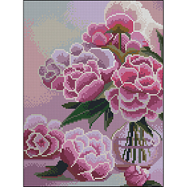 Алмазная мозаика Розовые пионы (30х40 см)