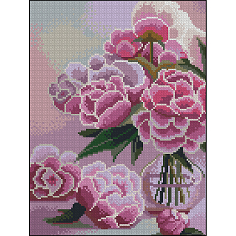 Алмазная мозаика Розовые пионы (30х40 см)