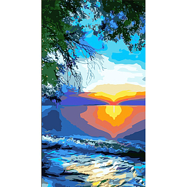 Картина за номерами Захід сонця біля води (50х25 см)