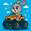 Картина по номерам Заяць і машина (25х25 см)