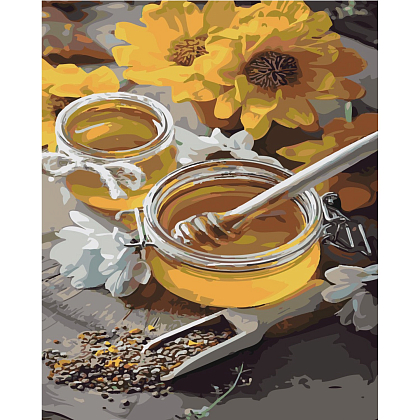 Картина по номерам Баночки с медом (40х50 см), бренду Strateg - KUBIX