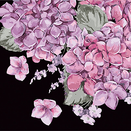 Картина за номерами Цвітіння гортензій (40х40 см), бренду Strateg - KUBIX