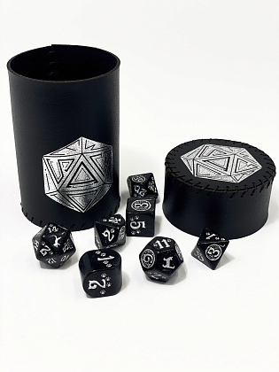 Стакан для кубиків D20 чорний Dice Cup, бренду Планета Ігор - 4 - KUBIX