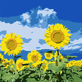 Картина за номерами Соняхи під небом (20х20 см)