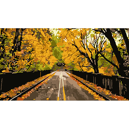 Картина по номерам Осенняя дорога (50х25 см), бренду Strateg - KUBIX