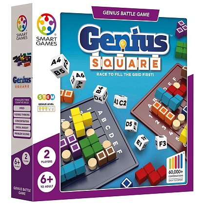 Настольная игра Гениально. Тактика в квадрате (Genius Square), бренду Smart Games, для 1-2 гравців, час гри < 30мин. - KUBIX