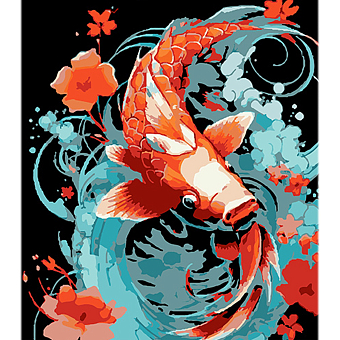 Картина по номерам Золота кої у мрійливих водах (40х50 см)
