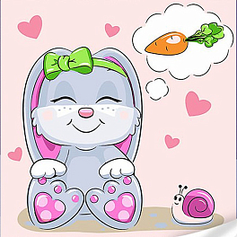 Картина по номерам Кролик с морковью (30х30 см)
