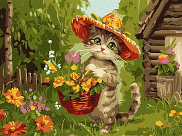Картина по номерам Милий садівник кіт (30х40 см)