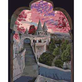 Картина по номерам Strateg Между частями замка (40х50 см)