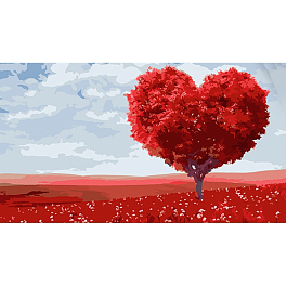 Картина по номерам Дерево-сердце (50х25 см)