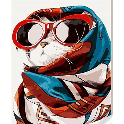 Картина по номерам Модная кошка (30х40 см), бренду Strateg - KUBIX