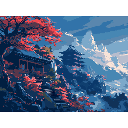 Картина за номерами Гірський спокій (30х40 см), бренду Strateg - KUBIX