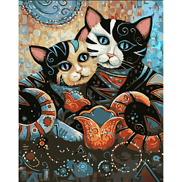 Картина за номерами Вінтажні котики (30х40 см)