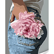 Мініатюра товару Картина за номерами Півонія на джинсах (30х40 см) - 1