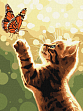 Миниатюра товара Картина по номерам Кот и бабочка (30х40 см) - 1