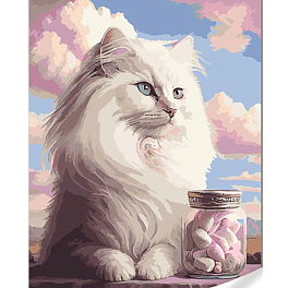 Картина по номерам Пушистый котик (40х50)
