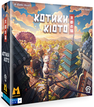 Настільна гра Котики Кіото (Kyoto no Neko), бренду Woodcat, для 2-4 гравців, час гри < 60хв. - KUBIX