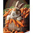 Миниатюра товара Картина по номерам Кролик в моркови (40х50) - 1