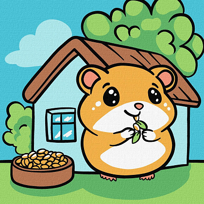 Картина по номерам Хомячок (25х25 см), бренду Идейка - KUBIX
