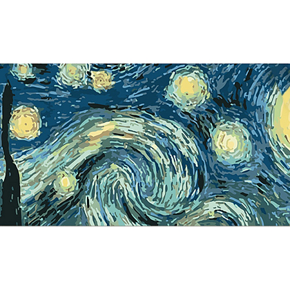 Картина по номерам Звездная ночь Ван Гога (50х25 см), бренду Strateg - KUBIX