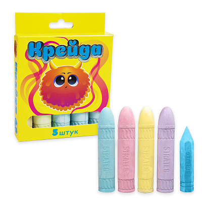 Мел Фигурный разноцветный (5 шт), бренду Strateg - KUBIX